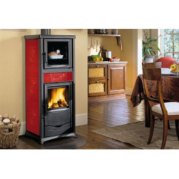 Печь-камин La Nordica TermoRossella Plus c/ Forno D.S.A. BORDEAUX (бордовый)