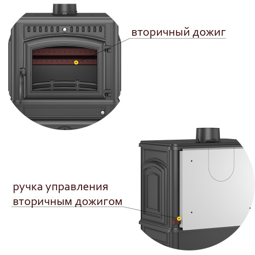 Печь-камин Везувий LV-12S "Антрацит"