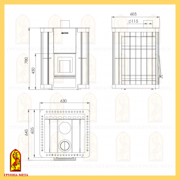 Печь банная Сахалин 20 компакт (ПБ-20ТС) Мета