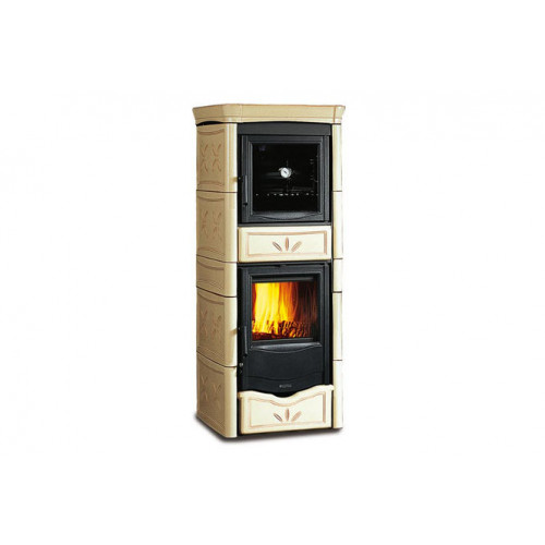 Печь-камин La Nordica Nicoletta Forno EVO Silk Vogue Ametista (бежевый с красным)