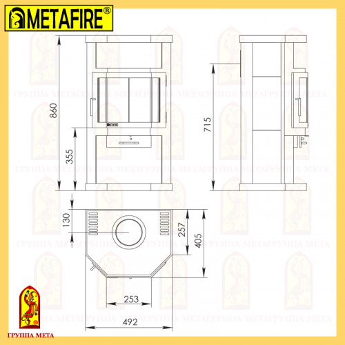 Стальная печь-камин Ока (аот-06) Мета