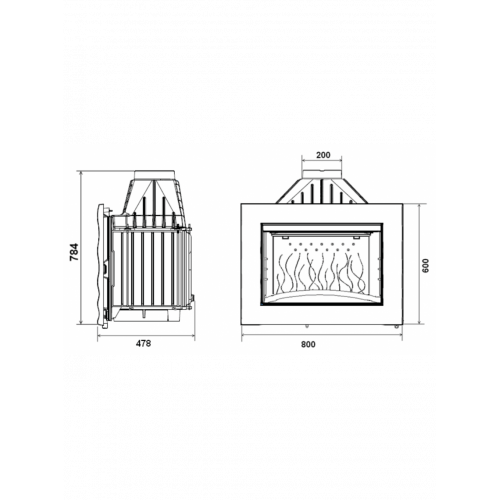 Каминная топка INVICTA DECOR 800 ONDE (958244) INVICTA