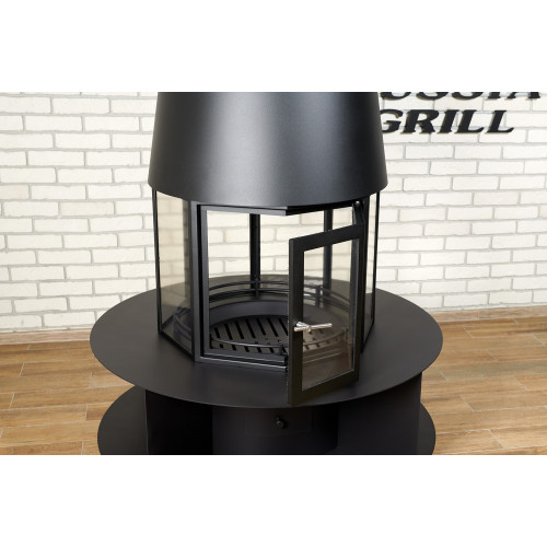 Камин на дровах LOFT-29 (стекло в раме) RUSSIA GRILL