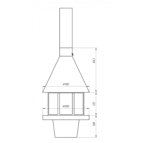 Камин на дровах LOFT-24 (стекло в раме) RUSSIA GRILL