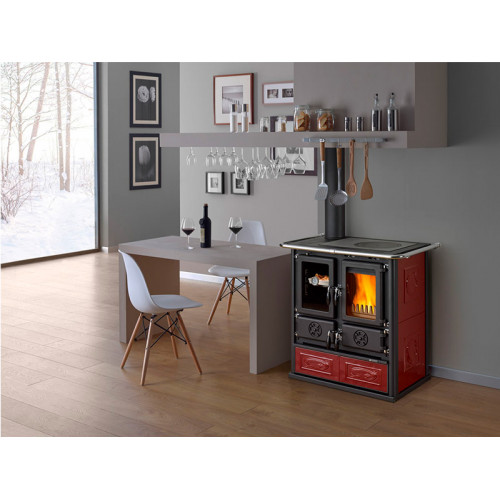 Печь-камин La Nordica ROSETTA SINISTRA 16 CERAMICA LIBERTY BORDEAUX (бордовый)