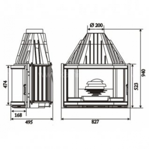 Каминная топка LAUDEL 850 ПРИЗМАТИК (638550) INVICTA