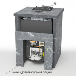 Печь для бани Жара газовая Люксгаз 30 Стоун под обкладку/в облицовке талькохлорит