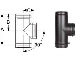 Тройник 90°  Schiedel Permeter 25 - ? 200 мм