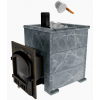 Чугунная банная печь "Сибирь 25" дверка 545*545 в облицовке Оптима, талькомагнезит НМК