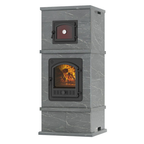 Печь-камин с духовкой EVEREST "КОРЕЛА" Талькохлорит Эверест