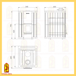 Печь банная Сахалин 12 компакт (ПБ-12ТС) Мета