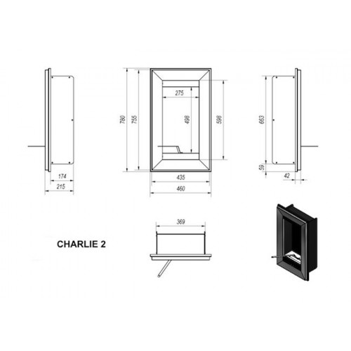 Биокамин Kratki (Кратки) Charlie 2 медь
