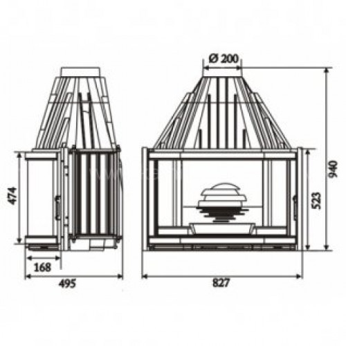 Каминная топка INVICTA 850 PRISMATIQUE (638544) INVICTA