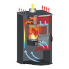Печь-камин Tim Sistem (Тим Систем, Сербия) Magic Stove серая