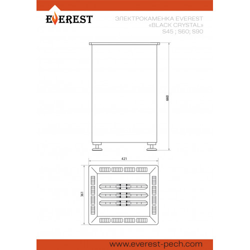 Электрокаменка EVEREST «BLACK CRYSTAL» S45 EVEREST