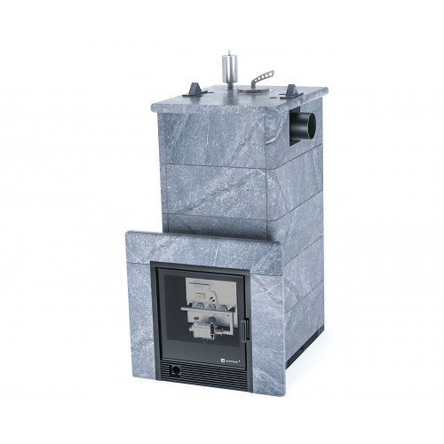 Печь для бани «Сочи» с боковым подключением в кожухе из талькохлорита с САБК-40 ИзиСтим