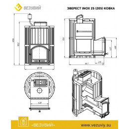 Печь для бани Эверест INOX 20 (205) Ковка (AISI 430)