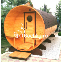 Баня-бочка Супер - Люкс с крыльцом 4,0х2,0 м
