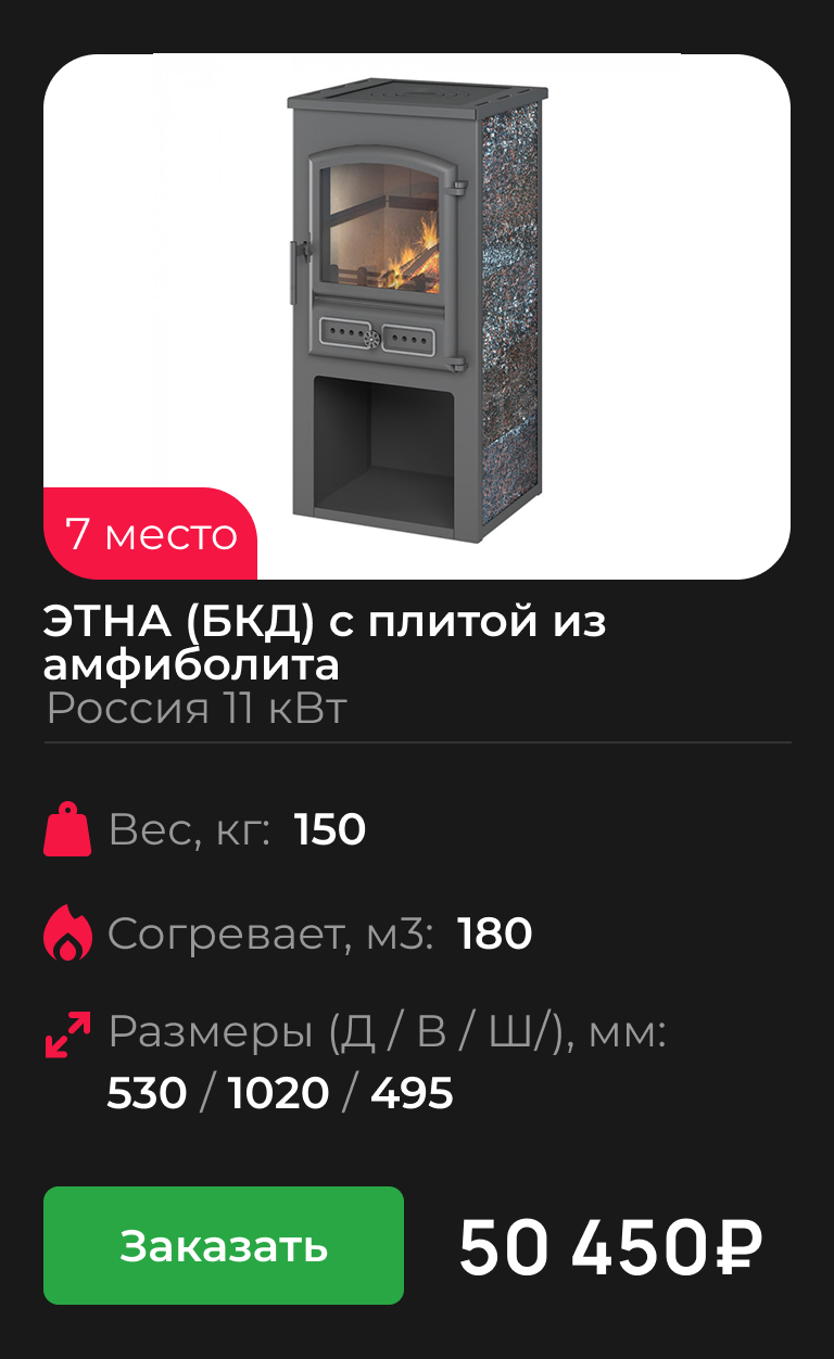 ЭТНА (БКД) с плитой из амфиболита